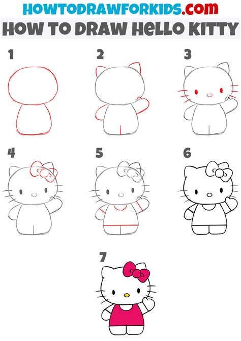 how to draw hello kitty